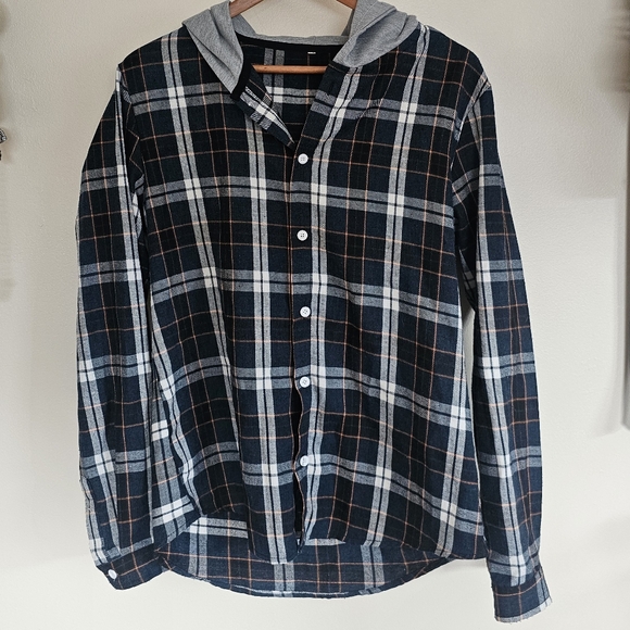 Amazon Other - Contrast Plaid Button Up Hoodie Shirt From AMAZON Unisex